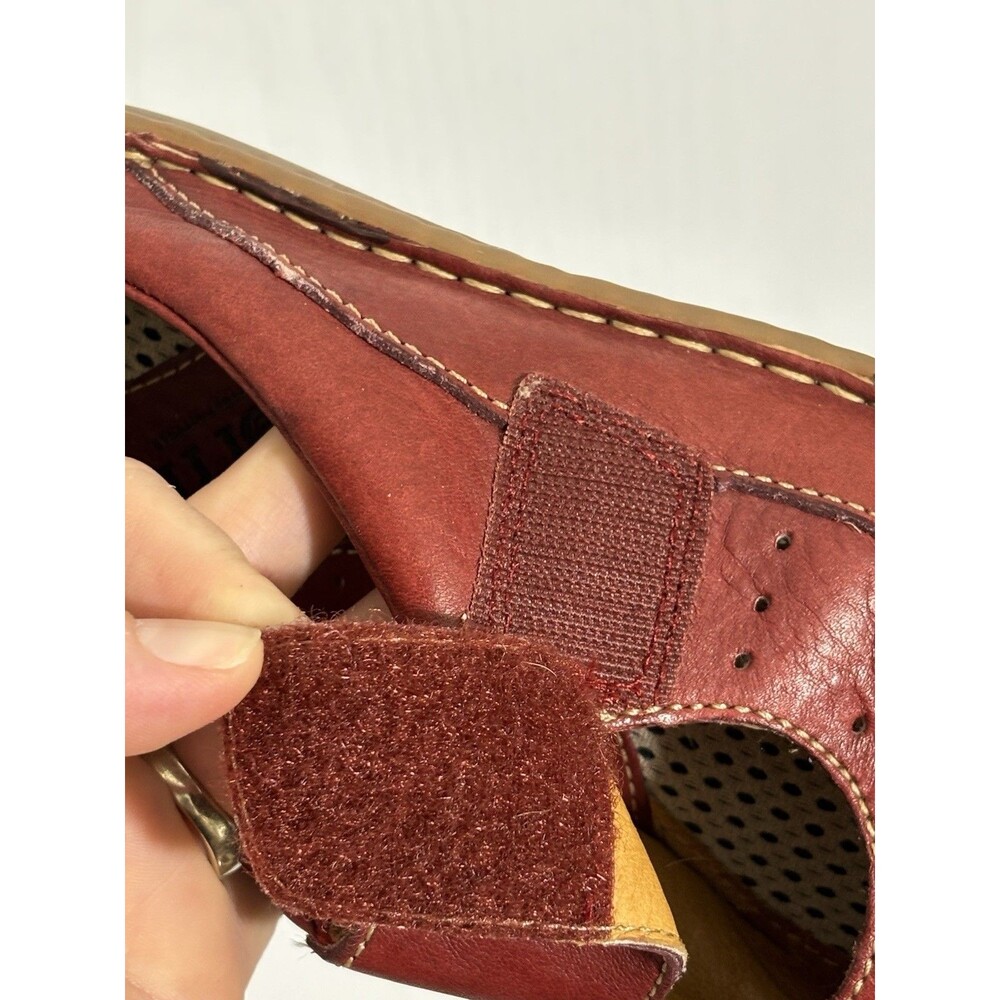 Born Mary Jane Mules Womens 7.5 Red Leather Slip On Shoe 38.5 Wide Strap Comfort - Picture 14 of 14